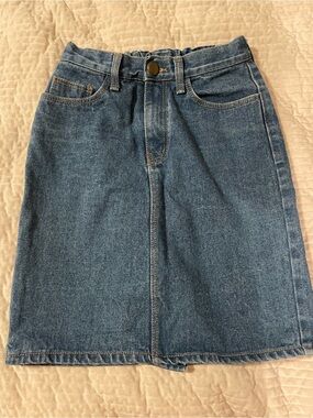 Women's Mid-Length Denim Skirt in Blue